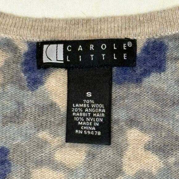 Vintage Carole Little Lambs Wool Cardigan Sweater Women's S Blue Gray Retro Y2K - Picture 4 of 11